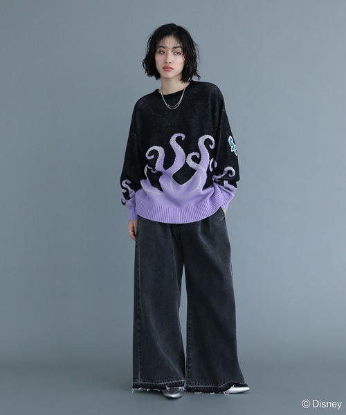 Disney（ディズニー）の「VILLAINS/アースラ/ジャガードニット（ニット/セーター・レディース・パープル・FREE）」の2枚目の写真