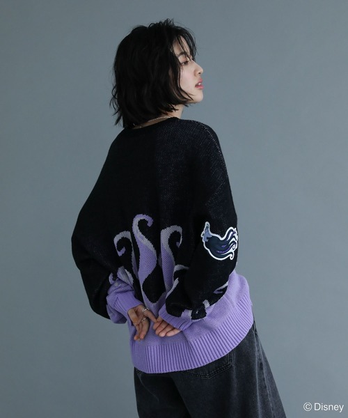 Disney（ディズニー）の「VILLAINS/アースラ/ジャガードニット（ニット/セーター・レディース・パープル・FREE）」の7枚目の写真