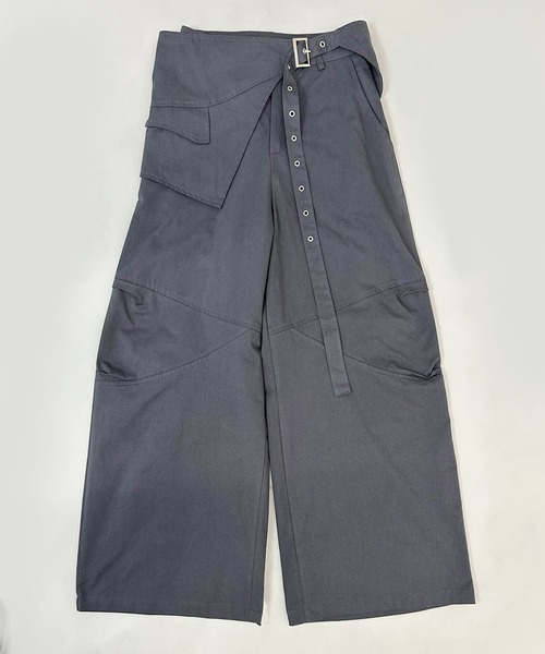 FOLLOWIN（フォロウィン）の「2way/ラップスカートレイヤーワイドパンツ（その他パンツ・レディース・グレー/ブラック・MEDIUM/SMALL）」の18枚目の写真