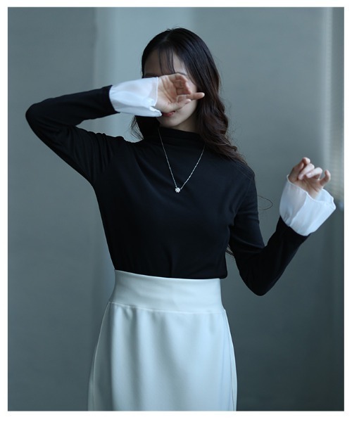 Sawa a la mode(サワアラモード)の「チュールフレアスリーブカットソートップス(Tシャツ/カットソー・レディース・ブラック・FREE)」の19枚目の写真