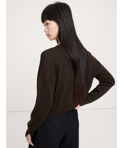 Banana Republic（バナナリパブリック）の「メリノ カーディガン（カーディガン/ボレロ・レディース・キャメル/ブラウン/ホワイト・L/S/M/XS）」の4枚目の写真