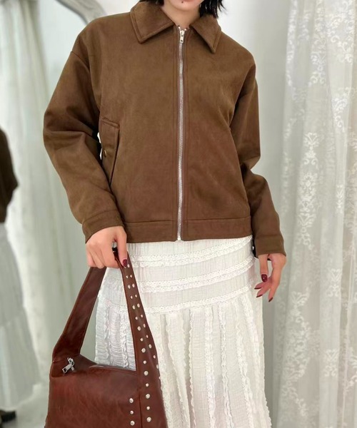 mebole(メボレ)の「Vintage Suede Zip Jacket(ブルゾン・レディース・ブラウン・FREE)」の6枚目の写真