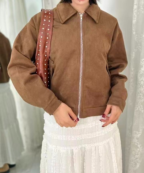 mebole(メボレ)の「Vintage Suede Zip Jacket(ブルゾン・レディース・ブラウン・FREE)」の7枚目の写真