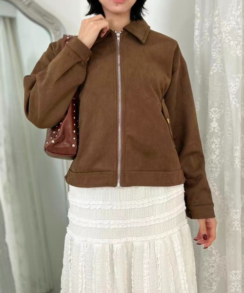 mebole(メボレ)の「Vintage Suede Zip Jacket(ブルゾン・レディース・ブラウン・FREE)」の2枚目の写真