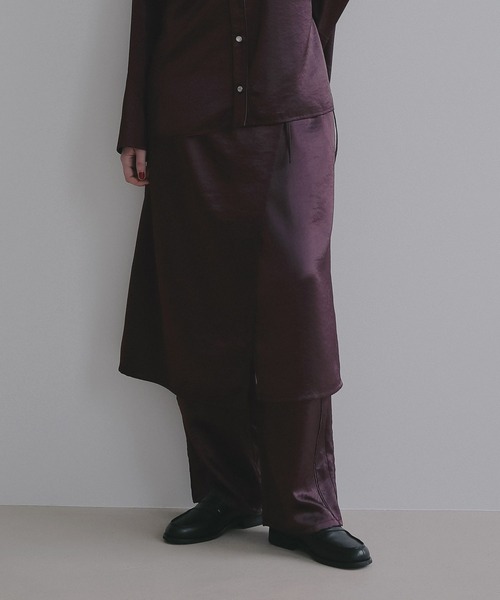 BAYFLOW（ベイフロー）の「【EF(エフ)】サテンセットパンツ（WOMEN）（その他パンツ・レディース・ボルドー/ブラック・FREE）」の2枚目の写真