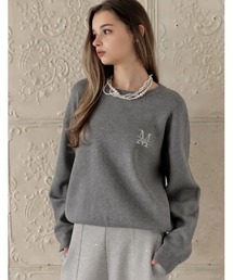 [MEISM by Re:EDIT][2025AW PRE ORDER]ワンポイント刺繍ロゴエンブレムニットトップス