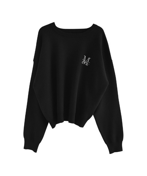 MEISM（ミズム）の「[MEISM by Re:EDIT][2025AW PRE ORDER]ワンポイント刺繍ロゴエンブレムニットトップス（ニット/セーター・レディース・グレー/アイボリー/ブラック・LARGE/MEDIUM）」の13枚目の写真