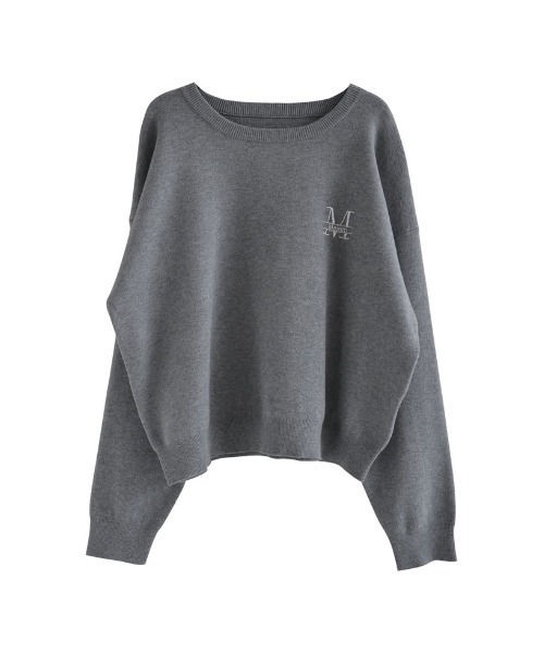 MEISM（ミズム）の「[MEISM by Re:EDIT][2025AW PRE ORDER]ワンポイント刺繍ロゴエンブレムニットトップス（ニット/セーター・レディース・グレー/アイボリー/ブラック・LARGE/MEDIUM）」の14枚目の写真
