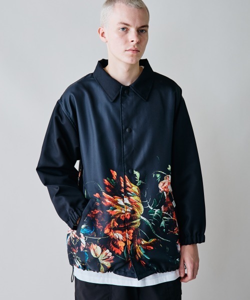 rehacer(レアセル)の「rehacer : Botanical Coach Jacket / ボタニカルコーチジャケット(ブルゾン・メンズ・ブラック・LARGE/MEDIUM/SMALL)」の1枚目の写真