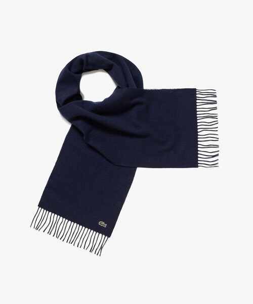 LACOSTE(ラコステ)の「ホワイトカシミヤマフラー(マフラー・メンズ・ブラック/ネイビー/ホワイト/グレー・FREE)」の9枚目の写真