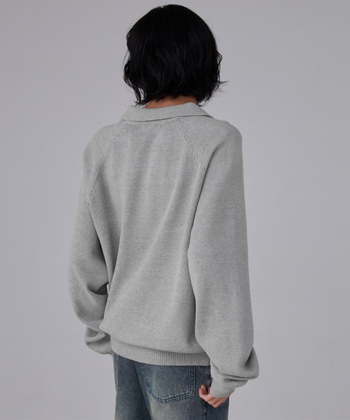LUENNA（ルエナ）の「【LUENNA】Skipper Knit Polo Shirt / スキッパーニットポロシャツ（ニット/セーター・メンズ・チャコールグレー/ライトグレー・S/M/L）」の22枚目の写真