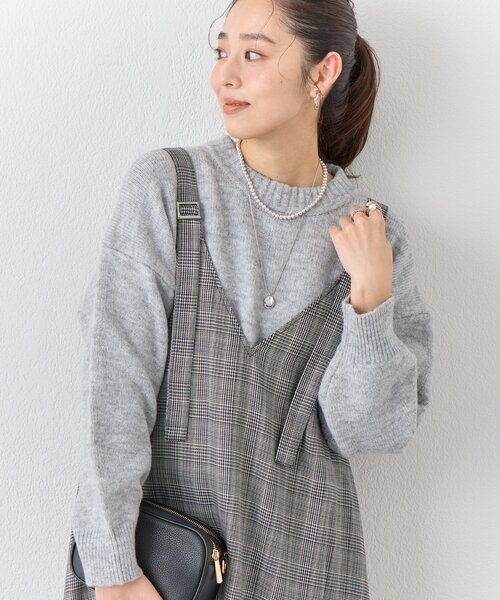 un dix cors（アンディコール）の「ヤクライククルーネックニット（ニット/セーター・レディース・ブラック/グレー/グリーン/パープル/ピンク/ホワイト・FREE）」の4枚目の写真