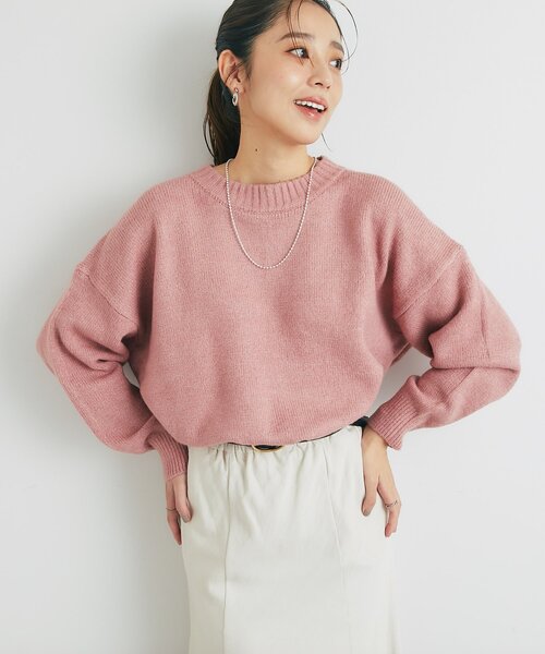 un dix cors（アンディコール）の「ヤクライククルーネックニット（ニット/セーター・レディース・ブラック/グレー/グリーン/パープル/ピンク/ホワイト・FREE）」の6枚目の写真