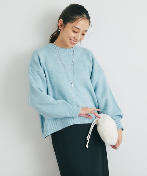 un dix cors（アンディコール）の「ヤクライククルーネックニット（ニット/セーター・レディース・ブラック/グレー/グリーン/パープル/ピンク/ホワイト・FREE）」の5枚目の写真