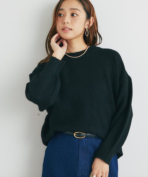 un dix cors（アンディコール）の「ヤクライククルーネックニット（ニット/セーター・レディース・ブラック/グレー/グリーン/パープル/ピンク/ホワイト・FREE）」の3枚目の写真