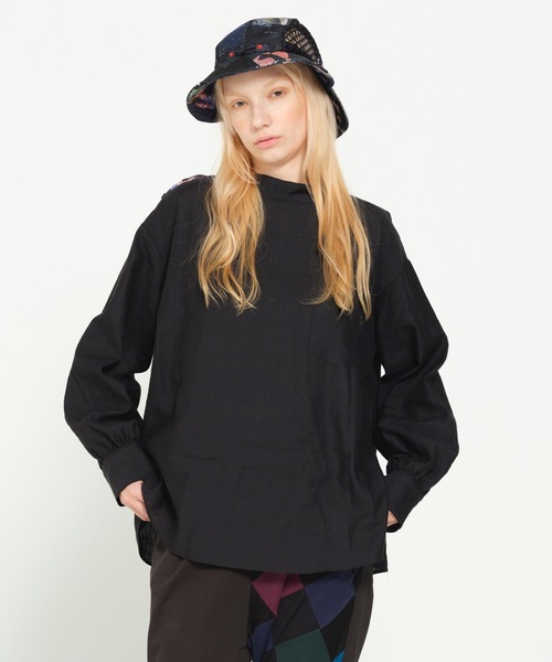 STOF(ストフ)の「PEDESTRIAN STAND COLLAR SHIRT(シャツ/ブラウス・メンズ・ブラック/ナチュラル・S/M)」の2枚目の写真