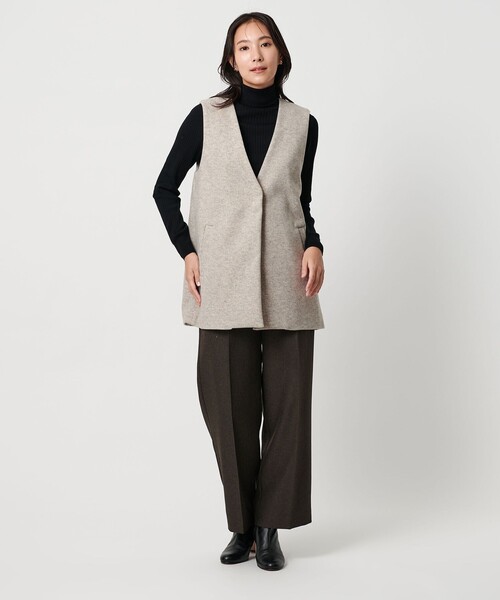A DAY IN THE LIFE UNITED ARROWS(アデイインザライフユナイテッドアローズ)の「ニットメルトン ミドルジレ <A DAY IN THE LIFE>(ベスト・レディース・ブラック/ダークグレー/ベージュ/ライトグレー・FREE)」の5枚目の写真
