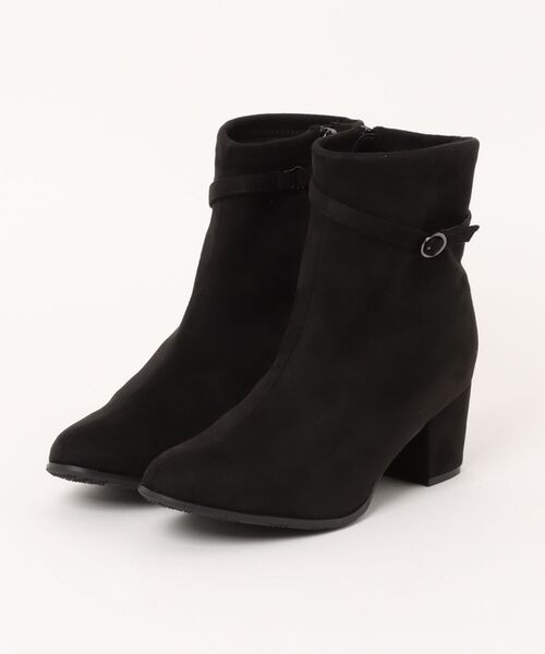 la farfa SHOES(ラ・ファーファ シューズ)の「la farfa shoes リボン取り外し 3WAY ストレッチブーツ(ブーツ・レディース・ブラック・25.0cm/24.0cm/24.5cm/26.5cm/26.0cm/25.5cm)」の1枚目の写真