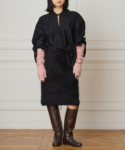 IENA LA BOUCLE(イエナラブークル)の「IENA LA BOUCLE ウールジャージスキッパーシャツ(シャツ/ブラウス・レディース・グレー/ブラック・FREE)」の6枚目の写真