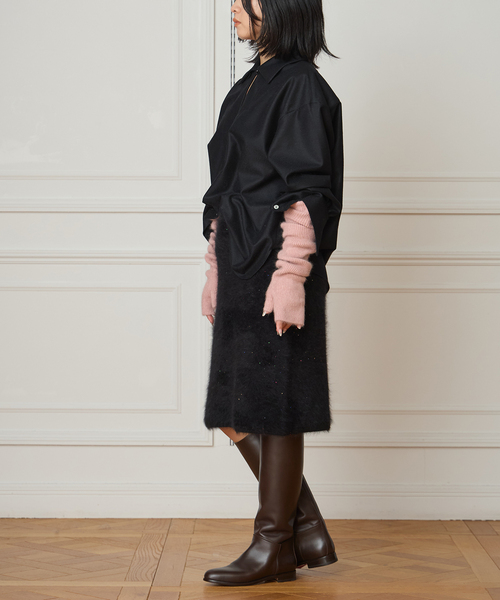 IENA LA BOUCLE(イエナラブークル)の「IENA LA BOUCLE ウールジャージスキッパーシャツ(シャツ/ブラウス・レディース・グレー/ブラック・FREE)」の7枚目の写真