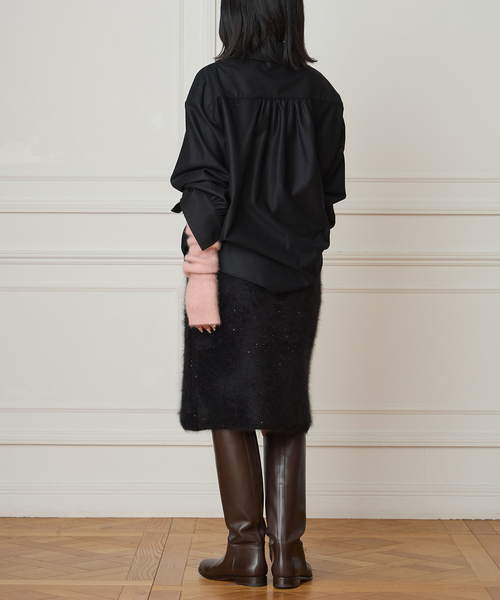 IENA LA BOUCLE(イエナラブークル)の「IENA LA BOUCLE ウールジャージスキッパーシャツ(シャツ/ブラウス・レディース・グレー/ブラック・FREE)」の8枚目の写真