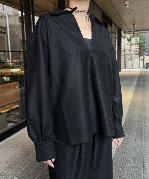 IENA LA BOUCLE(イエナラブークル)の「IENA LA BOUCLE ウールジャージスキッパーシャツ(シャツ/ブラウス・レディース・グレー/ブラック・FREE)」の11枚目の写真