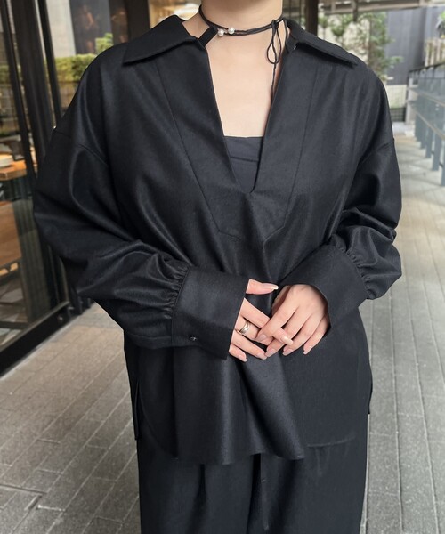 IENA LA BOUCLE(イエナラブークル)の「IENA LA BOUCLE ウールジャージスキッパーシャツ(シャツ/ブラウス・レディース・グレー/ブラック・FREE)」の13枚目の写真