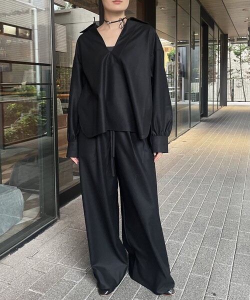 IENA LA BOUCLE(イエナラブークル)の「IENA LA BOUCLE ウールジャージスキッパーシャツ(シャツ/ブラウス・レディース・グレー/ブラック・FREE)」の14枚目の写真