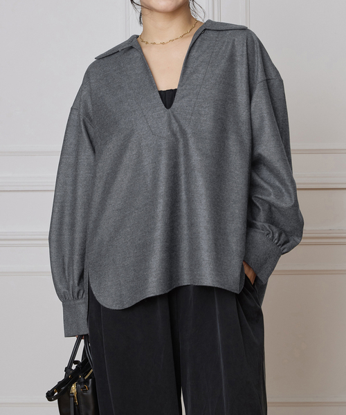 IENA LA BOUCLE(イエナラブークル)の「IENA LA BOUCLE ウールジャージスキッパーシャツ(シャツ/ブラウス・レディース・グレー/ブラック・FREE)」の17枚目の写真