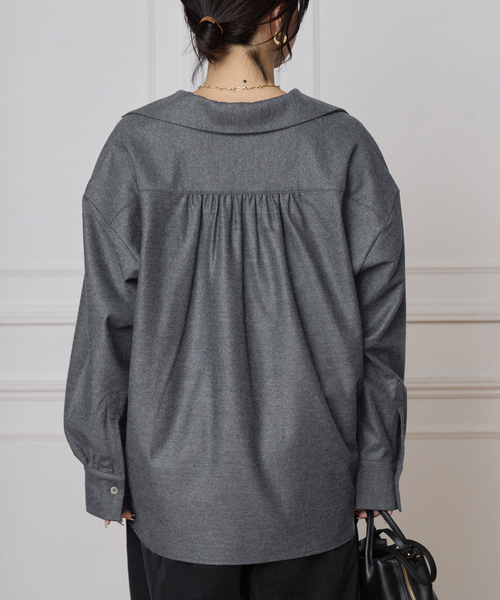 IENA LA BOUCLE(イエナラブークル)の「IENA LA BOUCLE ウールジャージスキッパーシャツ(シャツ/ブラウス・レディース・グレー/ブラック・FREE)」の19枚目の写真