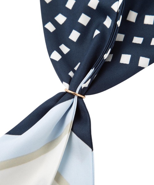 TOKYO SHIRTS(トウキョウシャツ)の「リング付き プリントスカーフ(バンダナ/スカーフ・レディース・パープル/ネイビー/ピンク/ブルー/ブラック・FREE)」の12枚目の写真