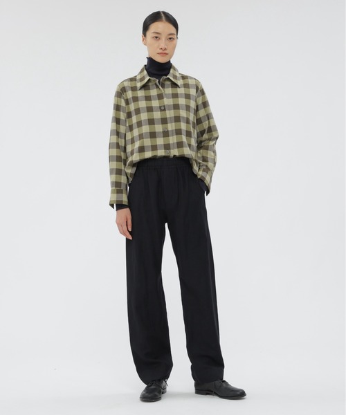 MARGARET HOWELL（マーガレットハウエル）の「COTTON CASHMERE CHECK SHIRT（シャツ/ブラウス・レディース・グリーン系その他・1）」の2枚目の写真