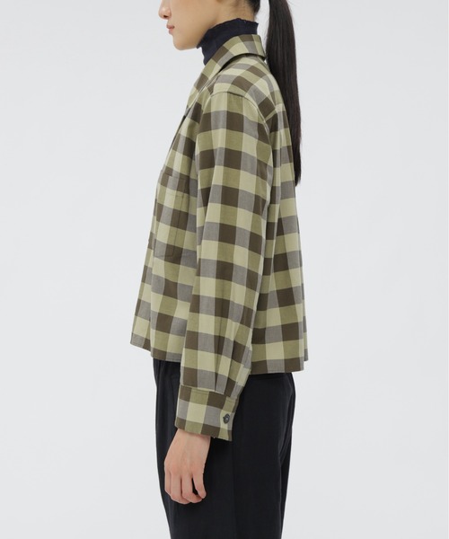 MARGARET HOWELL（マーガレットハウエル）の「COTTON CASHMERE CHECK SHIRT（シャツ/ブラウス・レディース・グリーン系その他・1）」の4枚目の写真