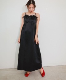 【ANDRESD】ribbons puffy volume dress セレモニー 結婚式 二次会 同窓会 成人式 入学式 卒業式 お呼ばれ パーティードレス オケージョンドレス