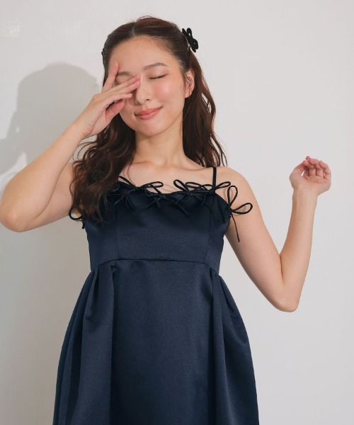 DONOBAN(ドノバン)の「【ANDRESD】ribbons puffy volume dress セレモニー 結婚式 二次会 同窓会 成人式 入学式 卒業式 お呼ばれ パーティードレス オケージョンドレス(ドレス・レディース・ブラック/ネイビー・S/M/L)」の17枚目の写真