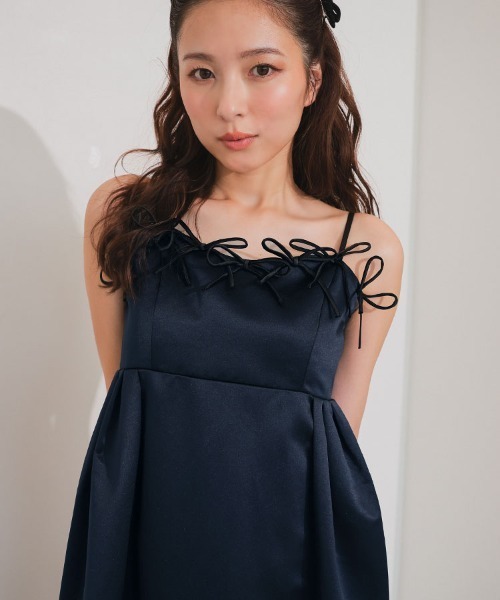 DONOBAN(ドノバン)の「【ANDRESD】ribbons puffy volume dress セレモニー 結婚式 二次会 同窓会 成人式 入学式 卒業式 お呼ばれ パーティードレス オケージョンドレス(ドレス・レディース・ブラック/ネイビー・S/M/L)」の9枚目の写真