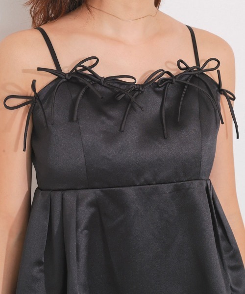 DONOBAN(ドノバン)の「【ANDRESD】ribbons puffy volume dress セレモニー 結婚式 二次会 同窓会 成人式 入学式 卒業式 お呼ばれ パーティードレス オケージョンドレス(ドレス・レディース・ブラック/ネイビー・S/M/L)」の3枚目の写真