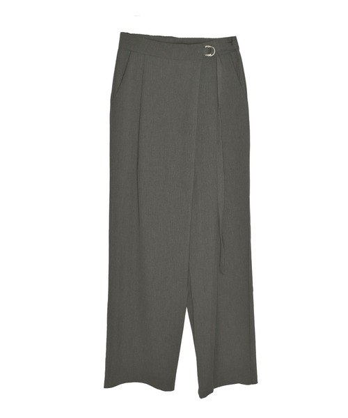 Reurie'（レウリィ）の「ベルトスラックス(chihiro select) / ロング丈 ワイドパンツ センタープレス きれいめ シンプル 大人カジュアル オフィスカジュアル ノームコア（スラックス・レディース・グレー/ブラック・MEDIUM/SMALL）」の7枚目の写真