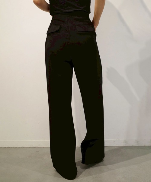 Reurie'（レウリィ）の「ベルトスラックス(chihiro select) / ロング丈 ワイドパンツ センタープレス きれいめ シンプル 大人カジュアル オフィスカジュアル ノームコア（スラックス・レディース・グレー/ブラック・MEDIUM/SMALL）」の17枚目の写真