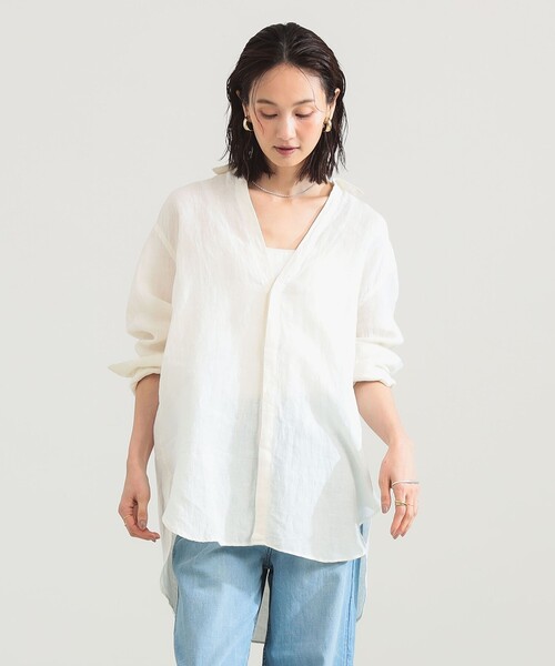 Demi-Luxe BEAMS(デミルクス ビームス)の「【手洗い可】:colon / リネンシャツ(シャツ/ブラウス・レディース・ベージュ/ホワイト/ブラック・ONE SIZE)」の2枚目の写真