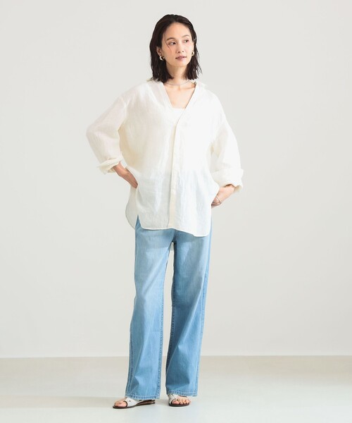 Demi-Luxe BEAMS(デミルクス ビームス)の「【手洗い可】:colon / リネンシャツ(シャツ/ブラウス・レディース・ベージュ/ホワイト/ブラック・ONE SIZE)」の5枚目の写真