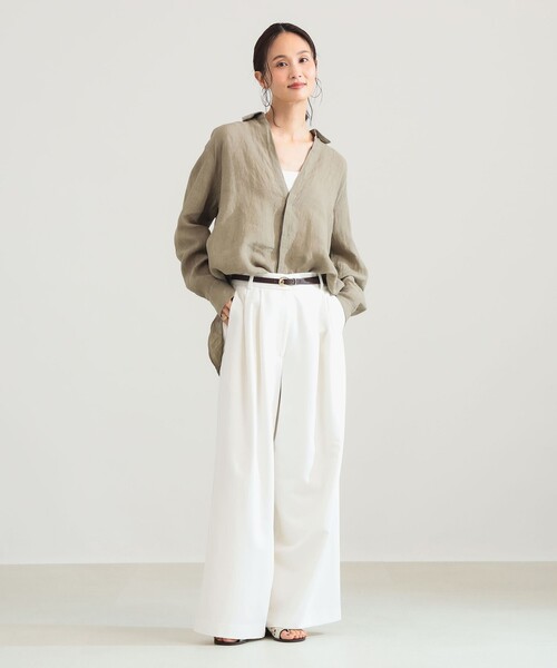 Demi-Luxe BEAMS(デミルクス ビームス)の「【手洗い可】:colon / リネンシャツ(シャツ/ブラウス・レディース・ベージュ/ホワイト/ブラック・ONE SIZE)」の13枚目の写真