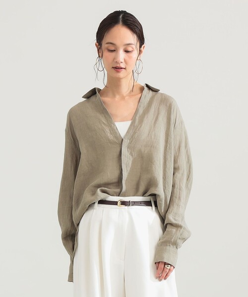 Demi-Luxe BEAMS(デミルクス ビームス)の「【手洗い可】:colon / リネンシャツ(シャツ/ブラウス・レディース・ベージュ/ホワイト/ブラック・ONE SIZE)」の16枚目の写真