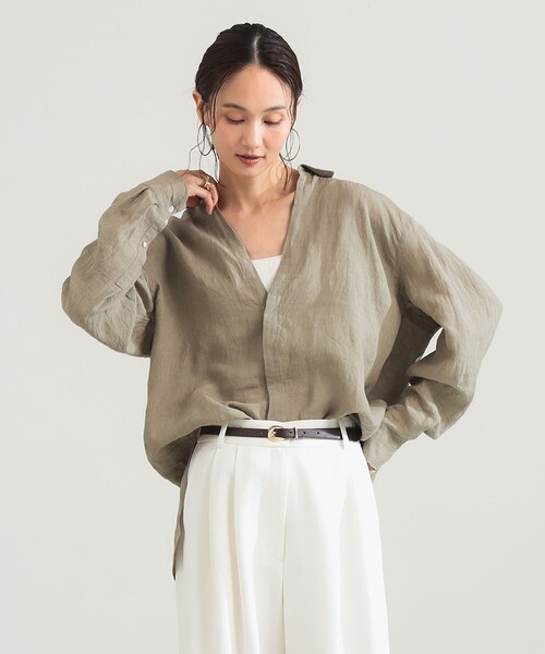 Demi-Luxe BEAMS(デミルクス ビームス)の「【手洗い可】:colon / リネンシャツ(シャツ/ブラウス・レディース・ベージュ/ホワイト/ブラック・ONE SIZE)」の17枚目の写真