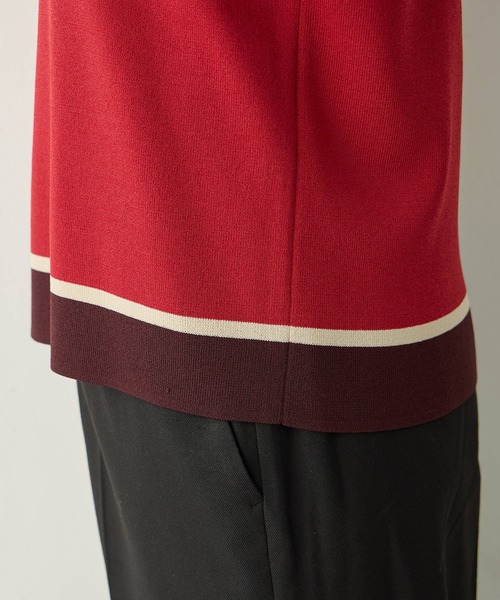 A/C DESIGN BY ALPHA CUBIC(エーシーデザインバイアルファキュービック)の「配色ニットプルオーバー【洗える・毛玉ができにくい】(ニット/セーター・レディース・ネイビー/モカ/レッド・M/L)」の17枚目の写真