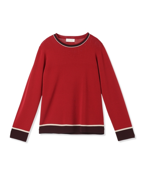 A/C DESIGN BY ALPHA CUBIC(エーシーデザインバイアルファキュービック)の「配色ニットプルオーバー【洗える・毛玉ができにくい】(ニット/セーター・レディース・ネイビー/モカ/レッド・M/L)」の19枚目の写真