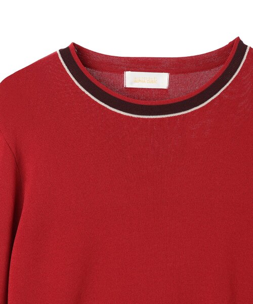 A/C DESIGN BY ALPHA CUBIC(エーシーデザインバイアルファキュービック)の「配色ニットプルオーバー【洗える・毛玉ができにくい】(ニット/セーター・レディース・ネイビー/モカ/レッド・M/L)」の21枚目の写真