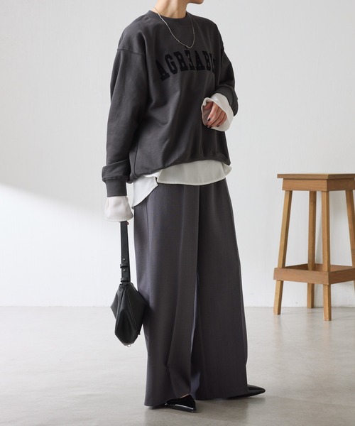 COLLAGE GALLARDAGALANTE（コラージュガリャルダガランテ）の「バックファスナーロゴスウェット（スウェット・レディース・オフホワイト/チャコールグレー・FREE）」の21枚目の写真