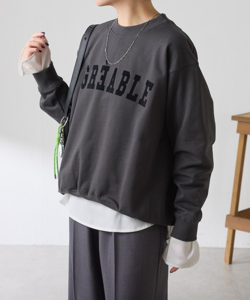 COLLAGE GALLARDAGALANTE（コラージュガリャルダガランテ）の「バックファスナーロゴスウェット（スウェット・レディース・オフホワイト/チャコールグレー・FREE）」の14枚目の写真