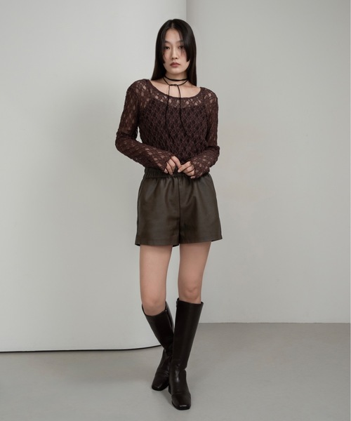 I_am（アイアム）の「smooth flow short culottes【I_am × kimina】 / スムースフロウショートキュロット（その他パンツ・レディース・ブラック/ダークブラウン・FREE）」の2枚目の写真